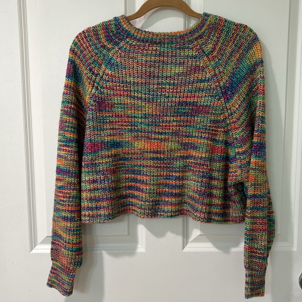 Multi Colored Cropped Sweater - image 2